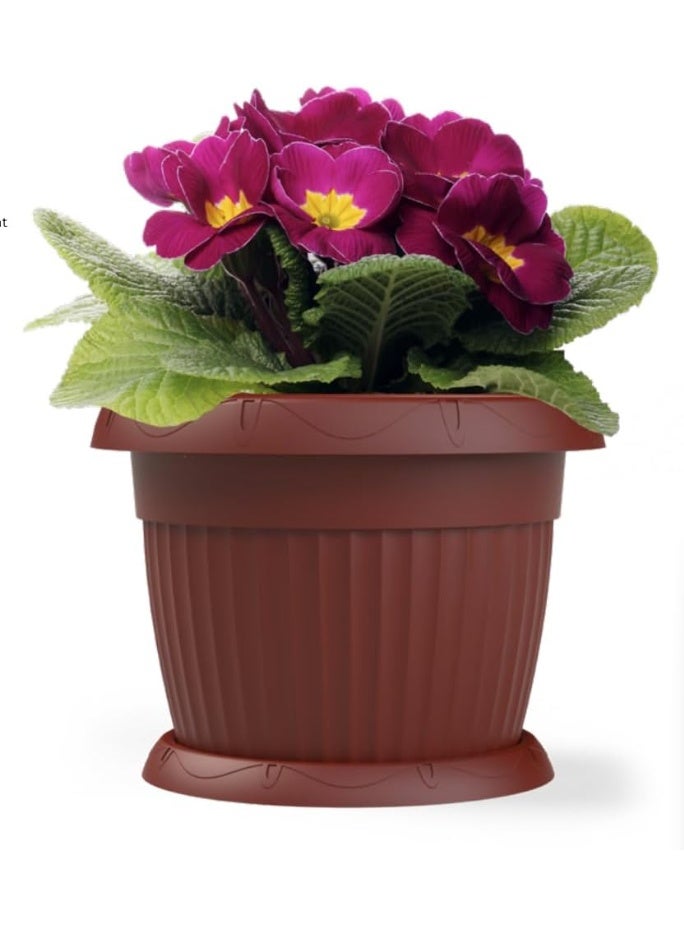 Marcolo 40 cm Round Plastic Flower Pot, Made from Recycled Materials, Lightweight & Durable Plant Pot for Indoor & Outdoor Use - Image 2